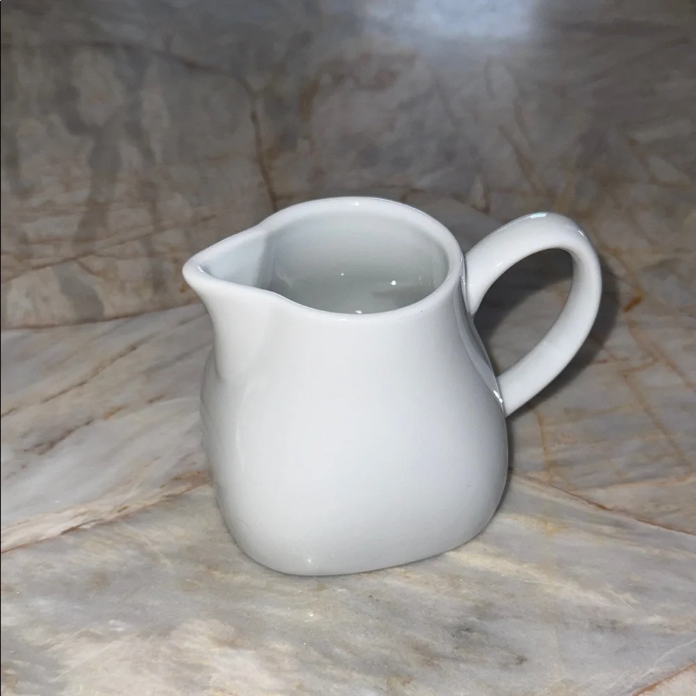 Pier 1 Luminous White‎ Porcelain Creamer Pitcher Dishwasher Safe Mini Milk Jug